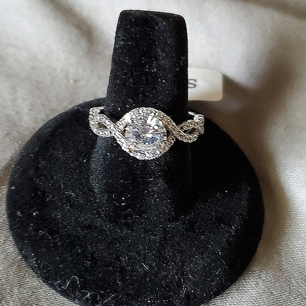 Silver Ring with Crystals